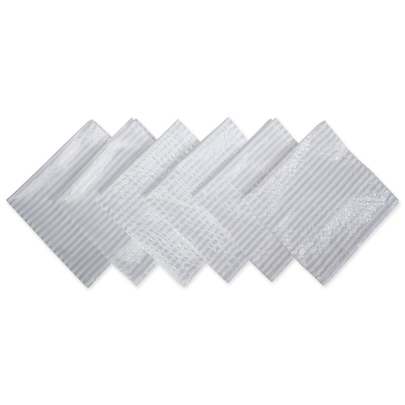 DII Hanukkah Tabletop Decoration Festival of Lights Celebration Décor, Napkin Set, 20x20", Silver Stripe, 6 Piece