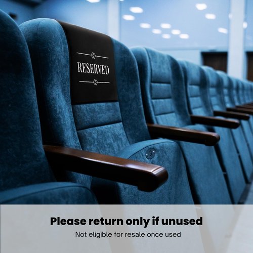 24 Pcs Reserved Seating Signs for Chairs Church Pew Reserved Chair Signs Placeholder with Printed Words for Weddings Parties Celebrations Receptions Church or Event