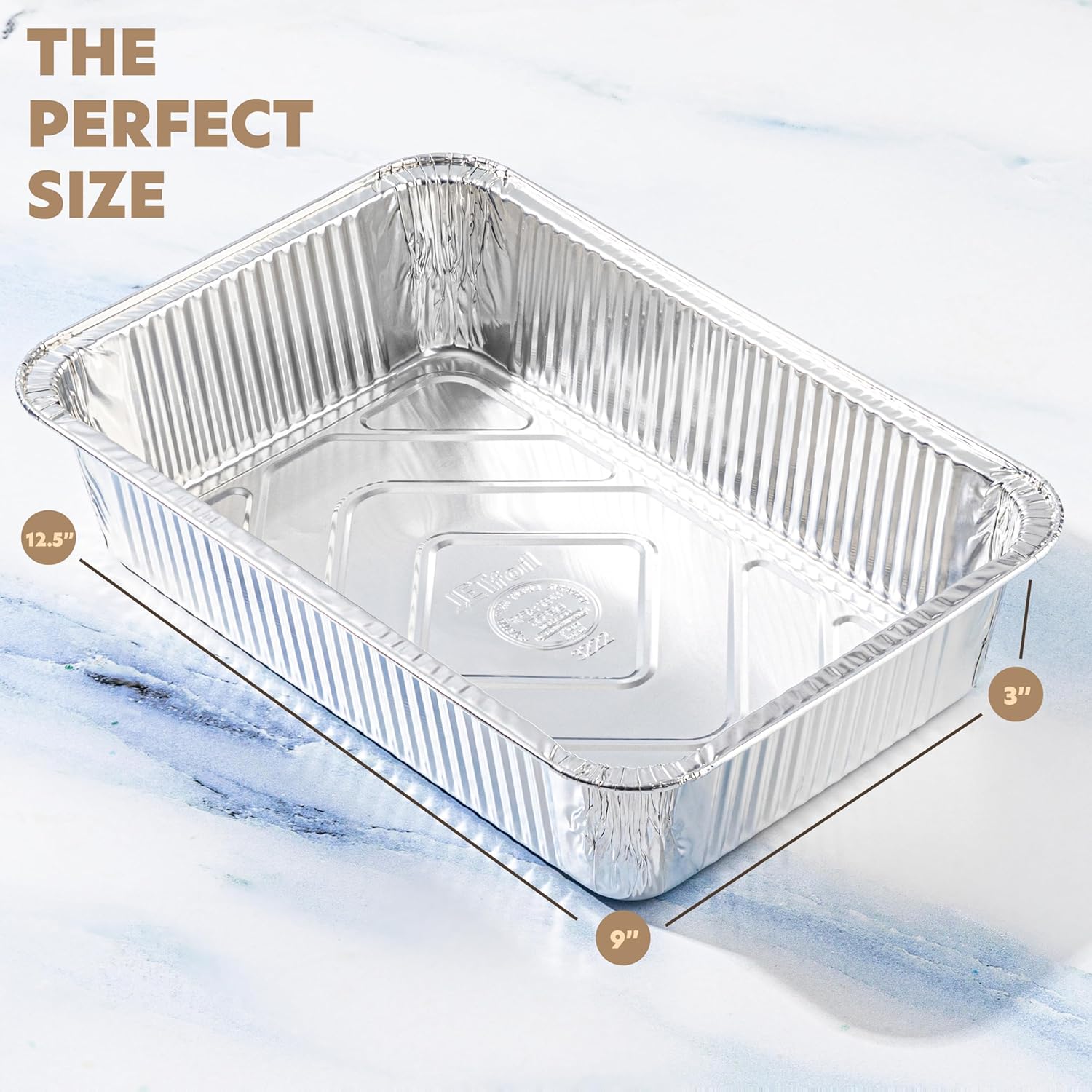 PlasticPro 10-Pack Aluminum Pans - Heavy-Duty 12.5" x 9" Disposable Foil Pans with Covers for Baking & Cooking