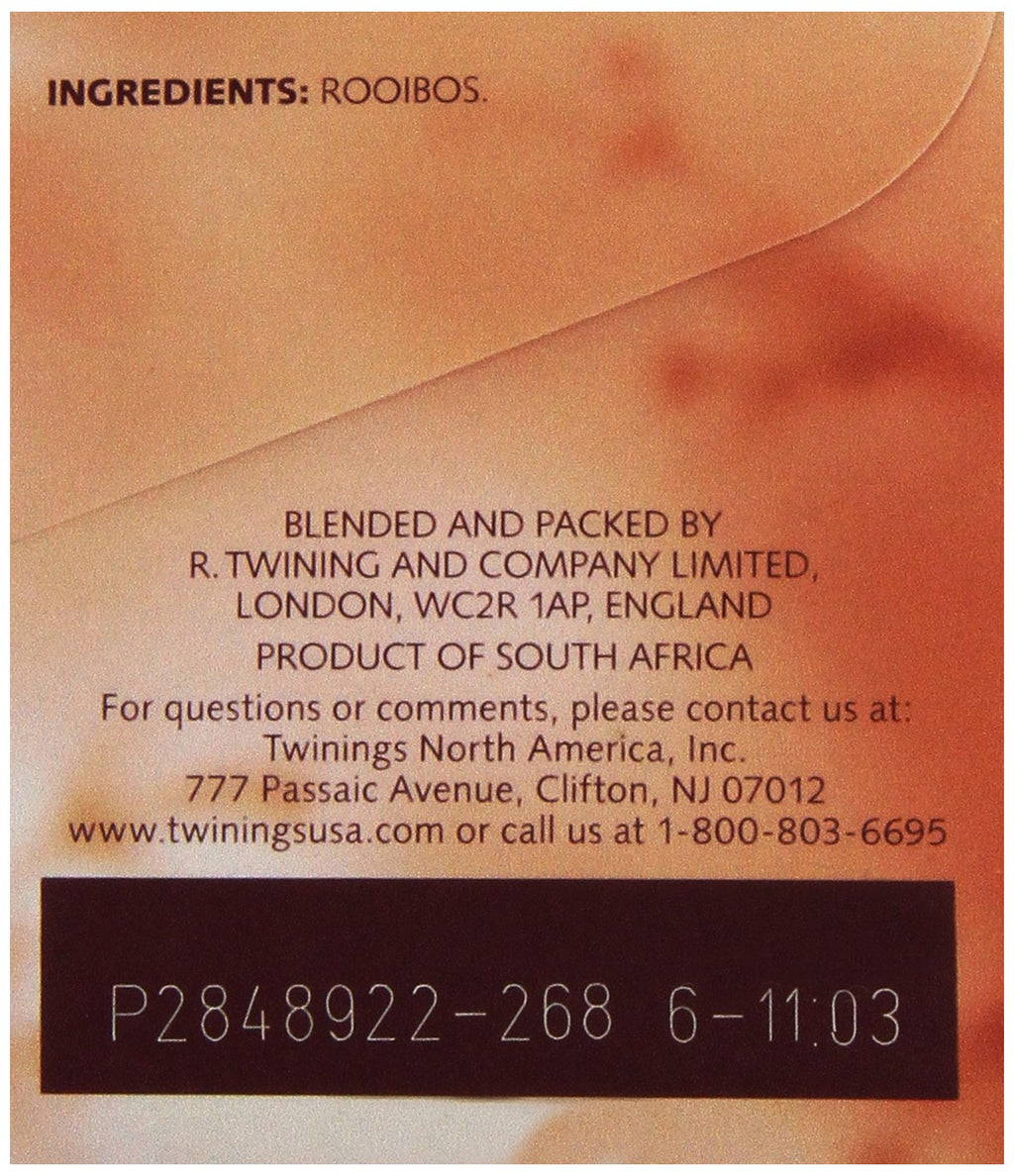 Twinings Red African Rooibos Tea - Naturally Caffeine-Free Herbal Blend | 20 Count (Pack of 4)