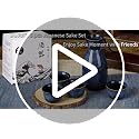 Simple Japanese Sake Set for 4 - Dark Blue | Kiln-Glazed Porcelain Gift Set