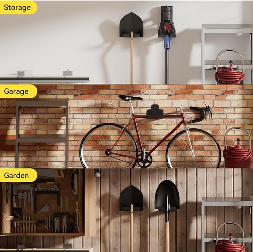 JNIHEEP Garage Organizer - Wall-Mounted Trimmer Rack for Garden Tools | 2-Pack Weed Whacker Holder