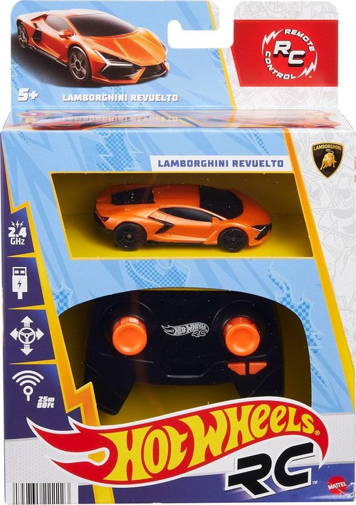 Hot Wheels | Remote-Control Lamborghini Revuelto RC Toy Car - 1:64 Scale, USB Rechargeable, Turbo Boost for Races & Stunts