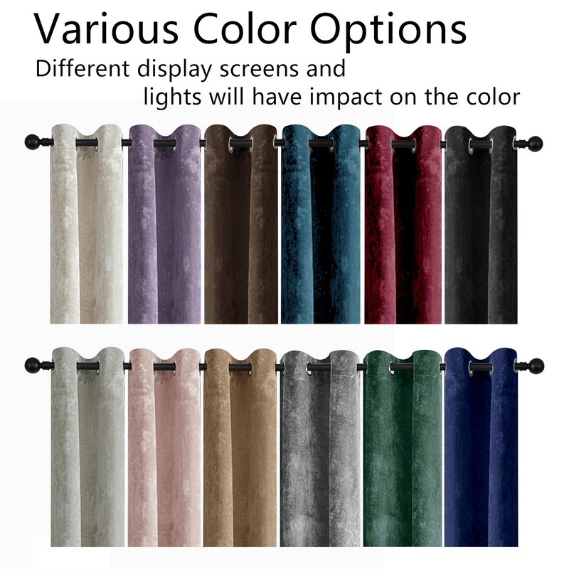 SNITIE Ivory White Crushed Velvet Curtains 52" x 96" Luxurious Thermal Insulation Soundproofing and Light Filtering Window Treatments Ideal for Living Room Bedroom Office - Set of 2 Panels