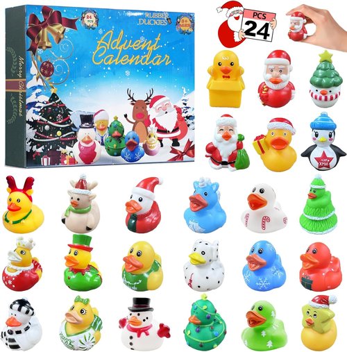 2025 Advent Calendar Rubber Ducks - 24 Days of Fun Christmas Countdown for Kids | Perfect Party Favors