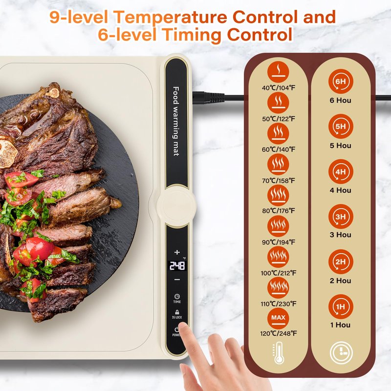 Warming mat for Food Warmer Electric Warming Tray Heating mat for Food Warming mats for countertopfood Warming mat for countertopwarming Pads mat Warming Trays for buffets Party for Family & Party
