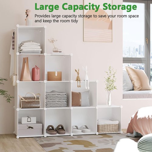 C&AHOME Cube Storage Organizer - 12-Cube Shelves for Bedroom, Living Room & Office | 36.6" L x 12.4" W x 48.4" H