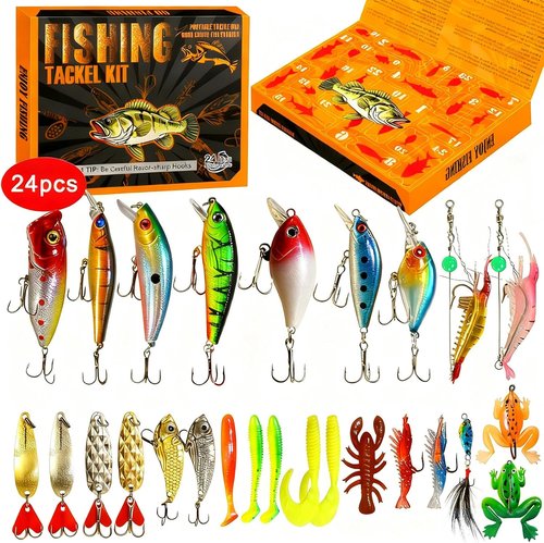 Fishing Advent Calendar 2025 - 24 Days of Surprise Lures for Men & Teens | Perfect for Fishing Enthusiasts