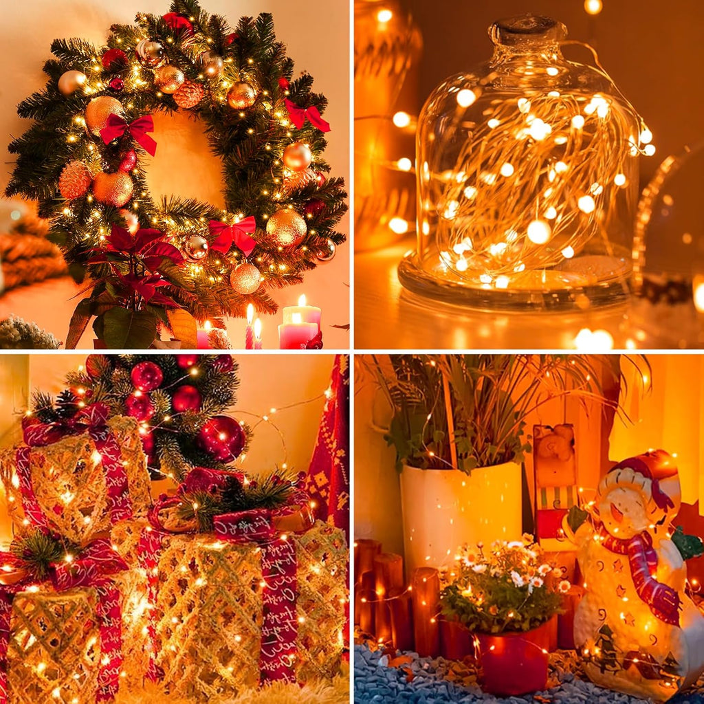 Skiennix 12 Pack Fairy Lights - 7ft 20 LED Battery Operated Twinkle Lights | Waterproof Mini String Lights for DIY Party, Wedding, Christmas - Orange