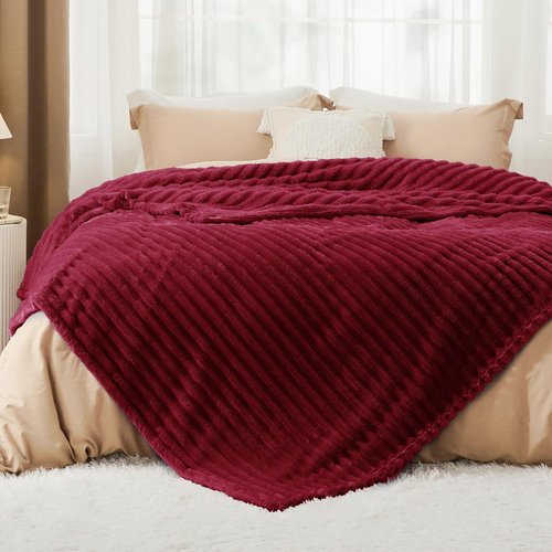 Bedsure GentleSoft Red Blanket - Cozy Soft Throw for Couch, Perfect for Women & Girls, 90x90 Inches