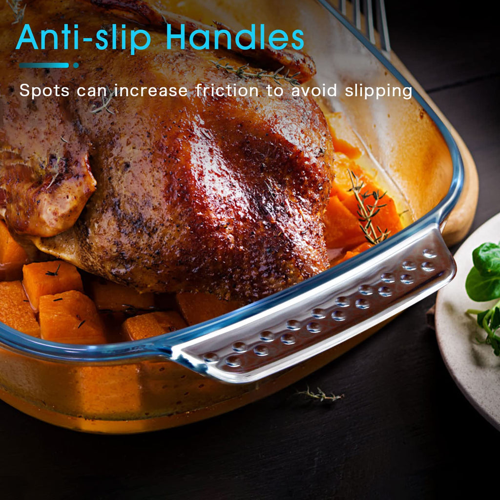 Clear Glass Baking Dish for Oven, Oblong Casserole Dish Rectangular Baking Pan Glass Bakeware,1 Piece (2.5 Quart)