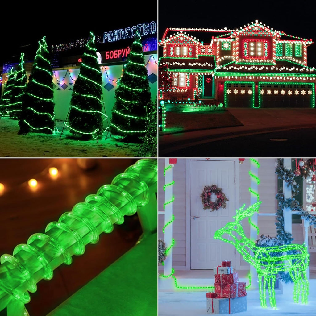 Skiennix 150ft LED Rope Lights - Waterproof, Connectable & Flexible Tube Lighting for Indoor/Outdoor Use (Green)