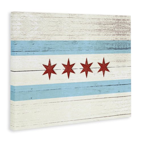 Stupell Industries Chicago Flag Distressed Style, Designed By Daphne Polselli, 40 x 30, Canvas Wall Art
