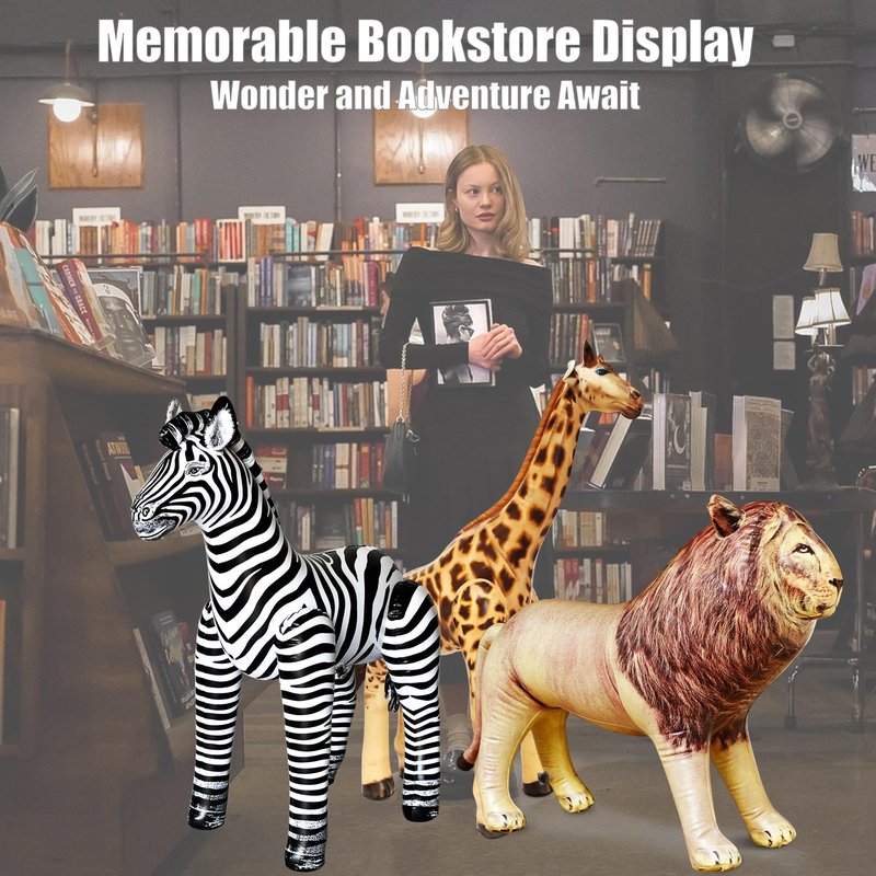 Jet Creations 3 pack Giraffe Zebra Lion safari Great for pool, party decoration, AN-GZL