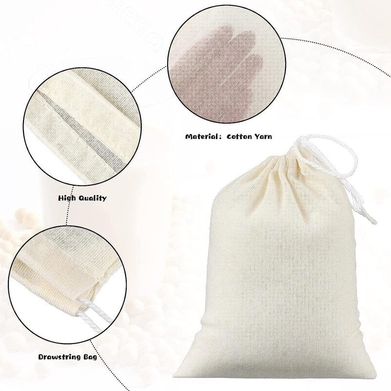 MyLifeUNIT Soup Bags, Cotton Mesh Bag for Cooking, Large Size 18" x 24", Set of 4