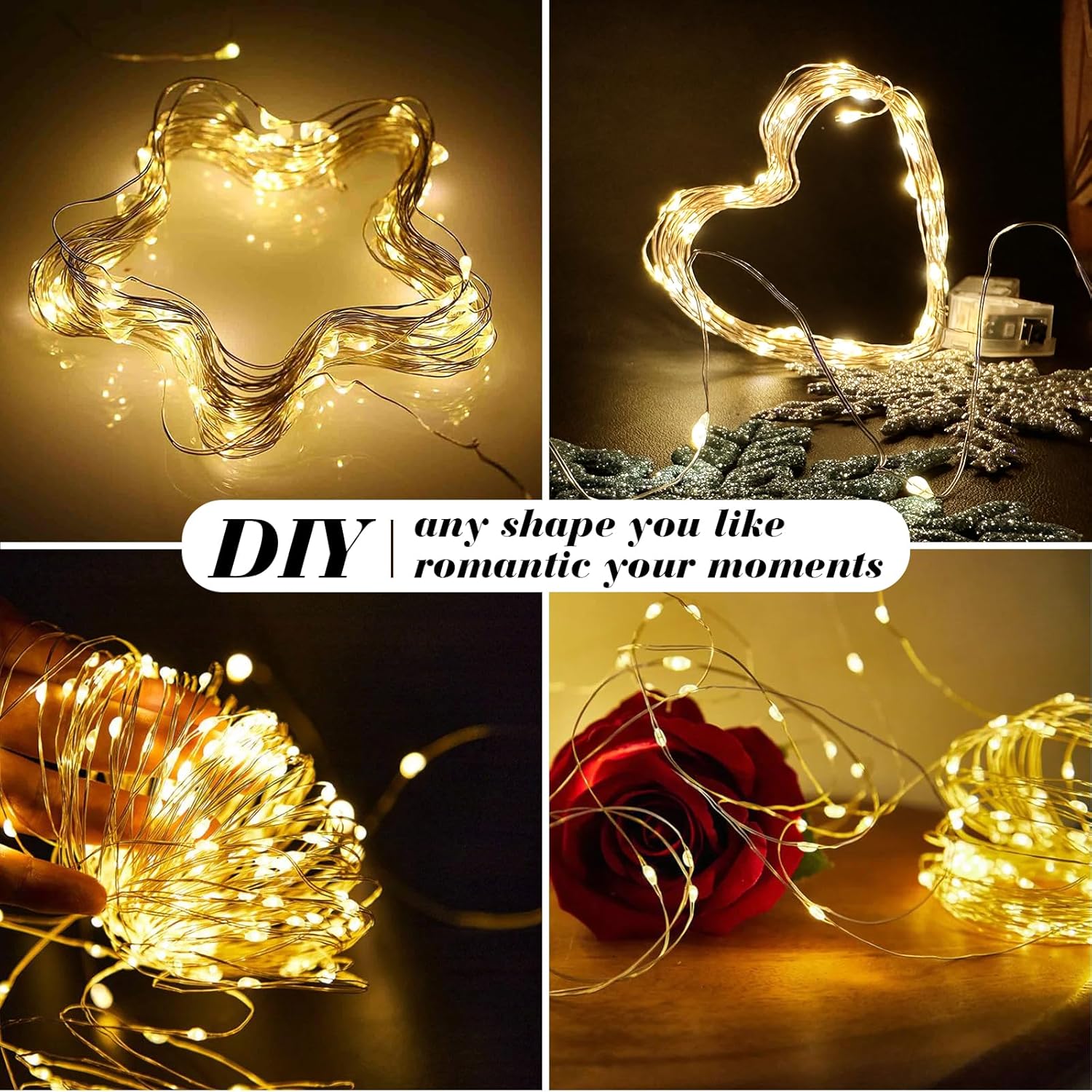 ZGWJ Fairy Lights - 8 Pack Battery Operated 7ft Mini LED String Lights | Warm White for Parties & Decor