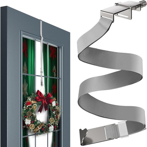 Menz Wreath Door Hanger - Adjustable Non-Scratch Decoration Hook for Christmas & Holidays | Stainless Steel