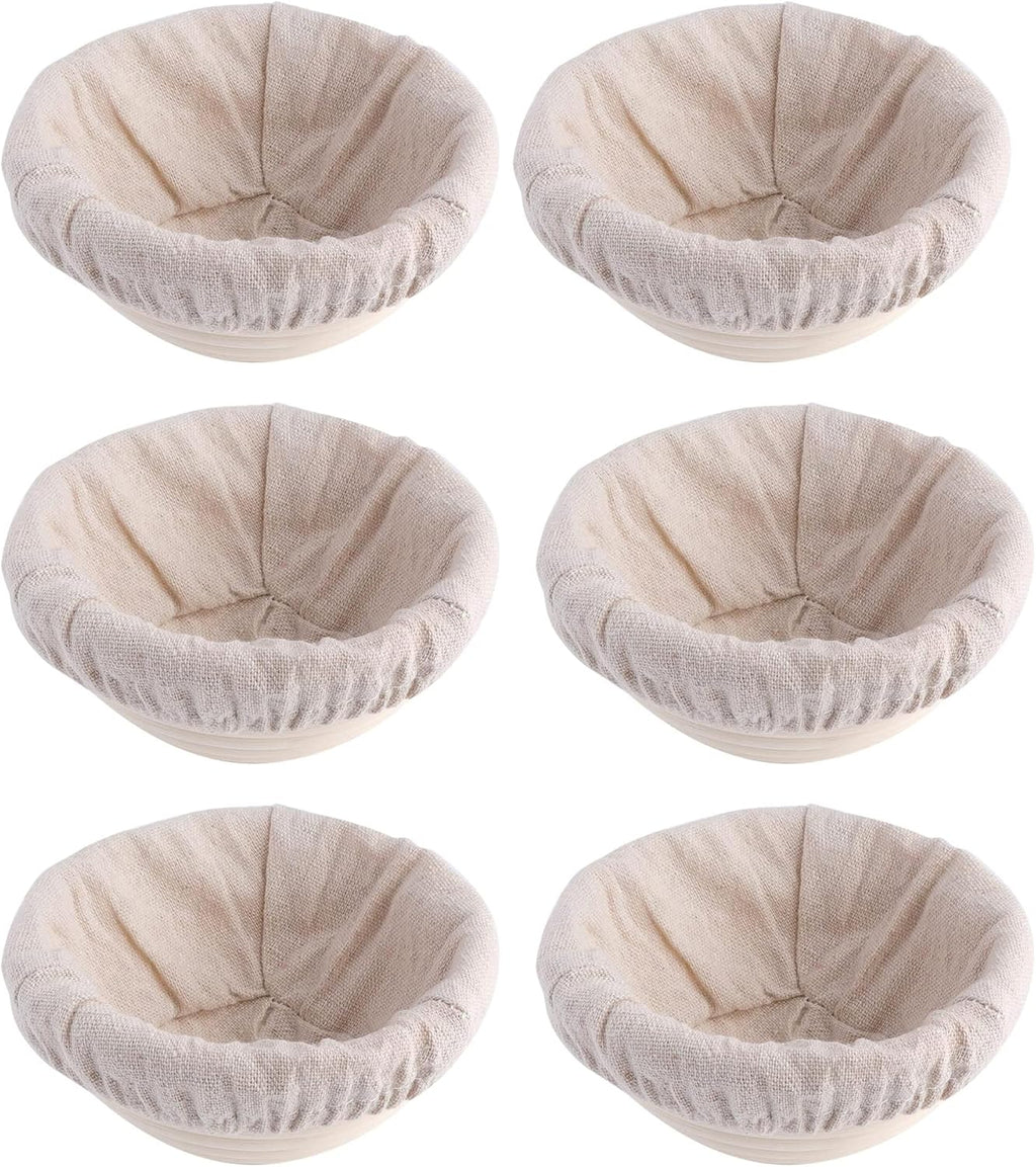 Regine Switzerland 5-Inch Round Banneton Basket - Perfect for Bread Proofing & Sourdough Baking | 6 Pack