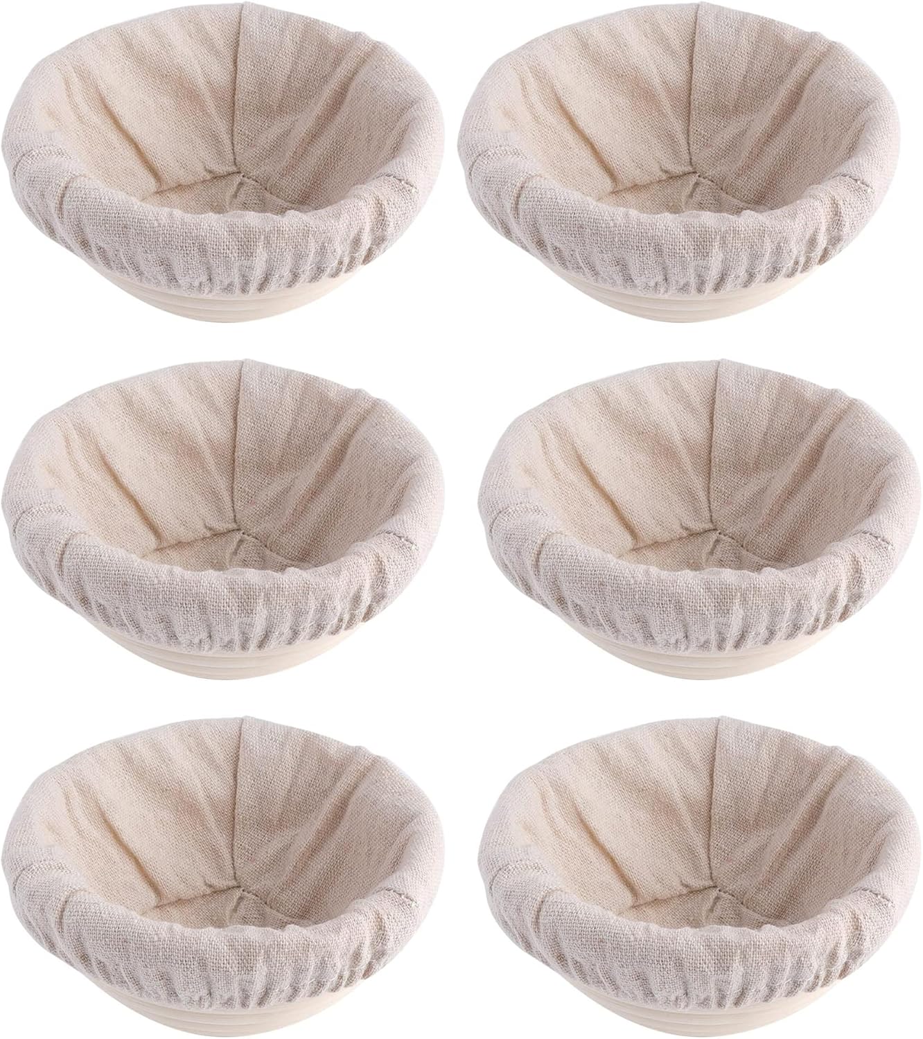 Regine Switzerland 5-Inch Round Banneton Basket - Perfect for Bread Proofing & Sourdough Baking | 6 Pack