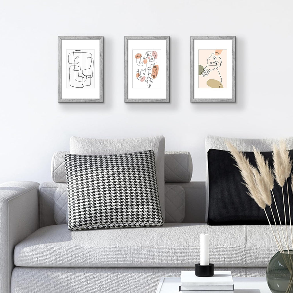 Upsimples 8x12 Picture Frame - Versatile Display for 6x8 Photos with Mat or 8x12 Without - Gray, 1 Pack