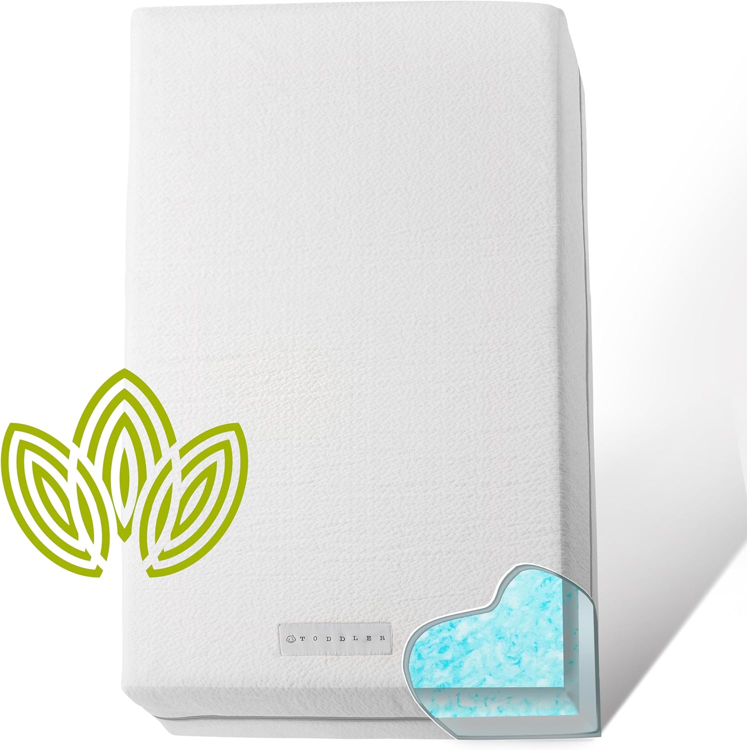 Regine Switzerland Organic Cotton Crib Mattress - Dual-Sided 2-Stage Memory Foam, Hypoallergenic, Waterproof Cover, 52x27.5x5.5