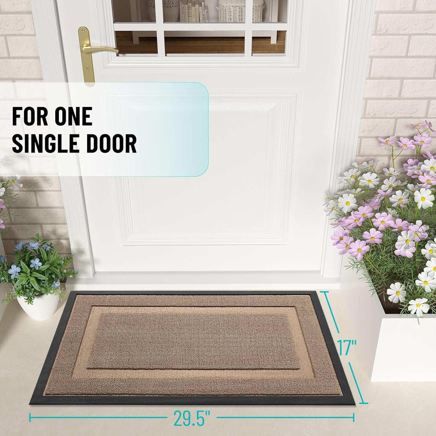 OLANLY Waterproof Front Door Mat - All-Season Indoor/Outdoor Doormat, Easy Clean, 33x21, Mocha