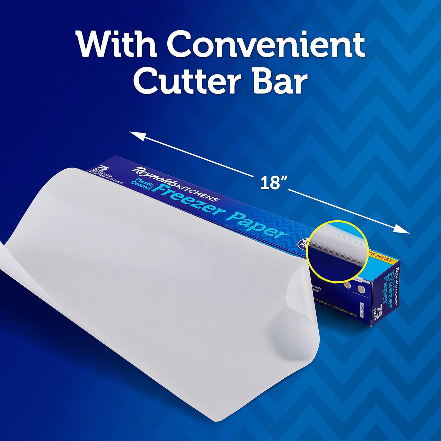 Reynolds Kitchens Freezer Paper - Plastic-Coated for Freshness | 50 Square Feet Roll