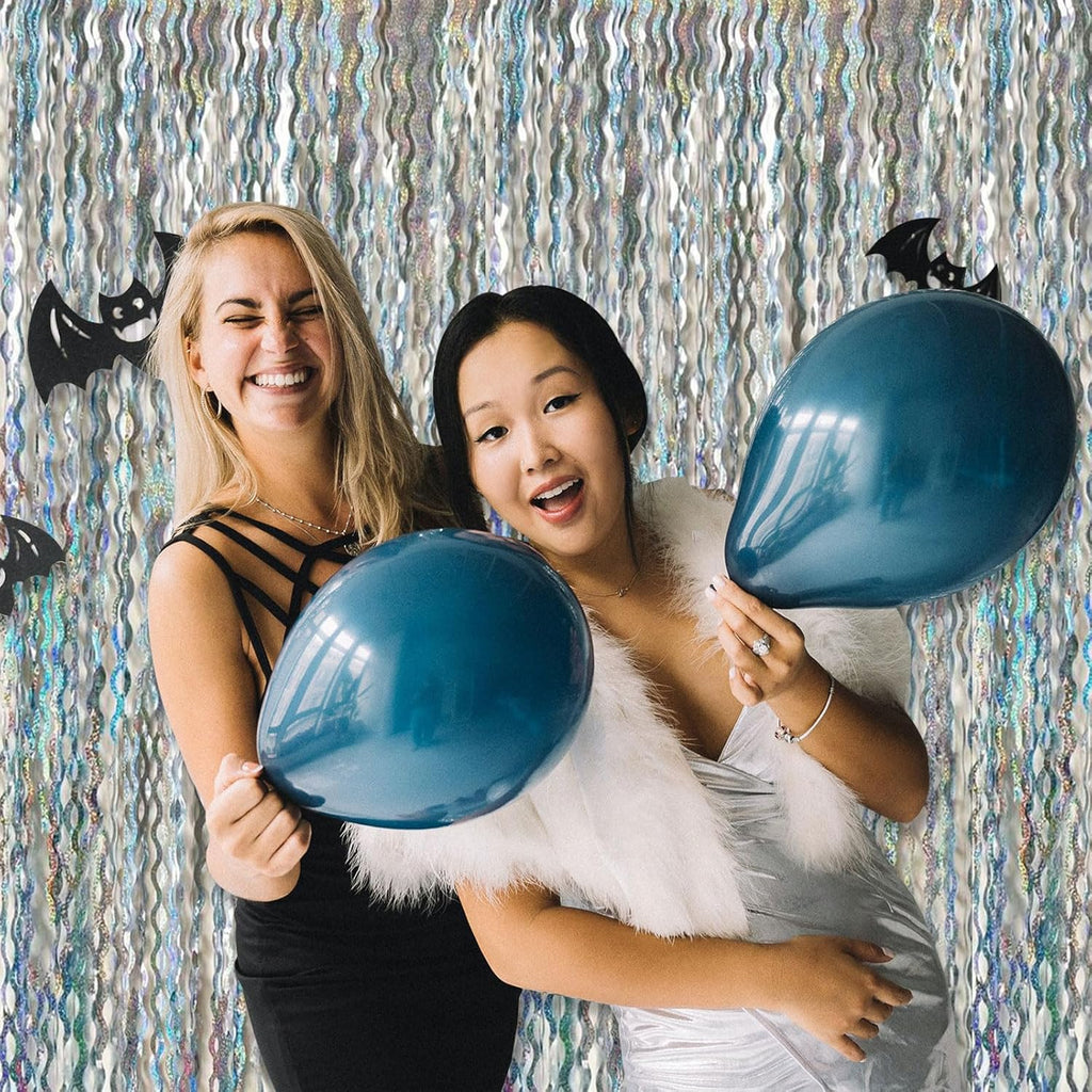 Skiennix Tinsel Foil Fringe Curtains - Sparkling Wavy Backdrop for Party Decorations | Birthday & Wedding Events