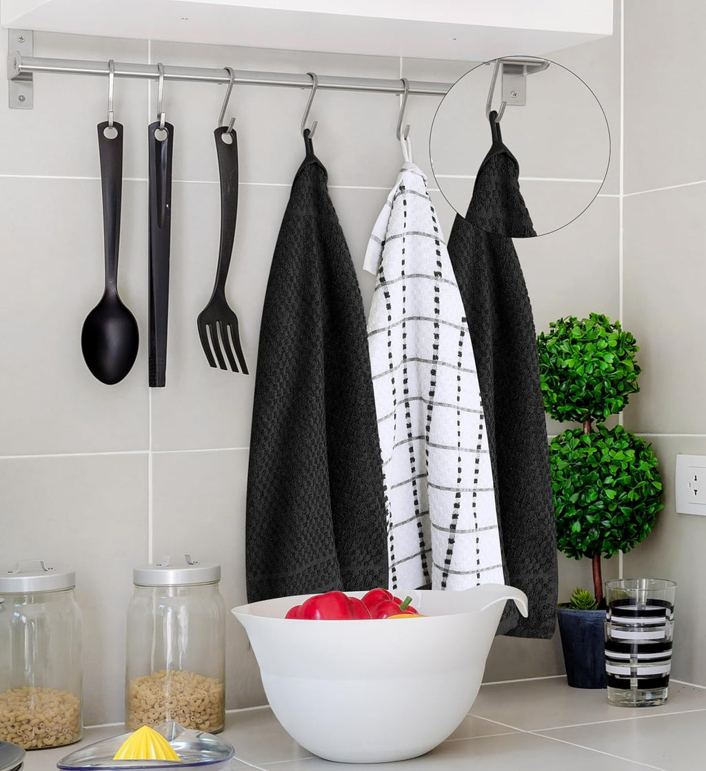 Utopia Towels | 12-Pack Kitchen Towels - Super Soft & Absorbent 100% Cotton, 15 x 25 Inches, Black