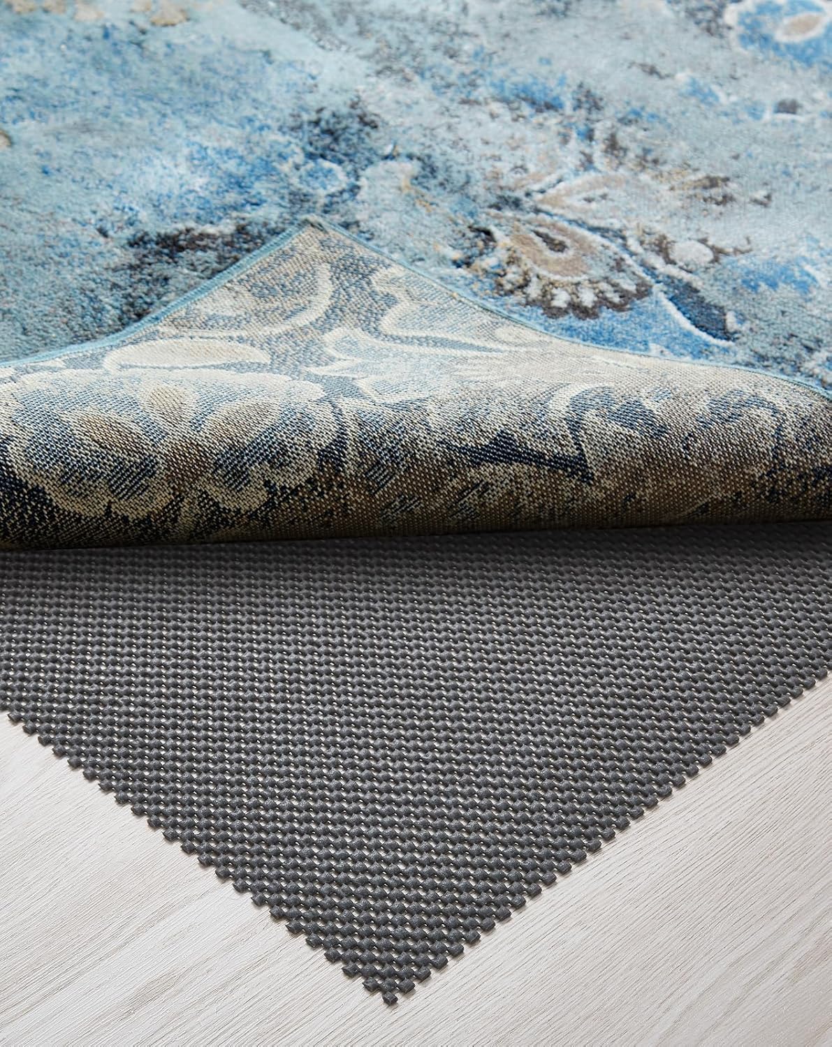 Veken Rug Pad Gripper - Non-Slip Thick Dark Grey Mat for Hardwood & Tile Floors | 6x9 Ft Size