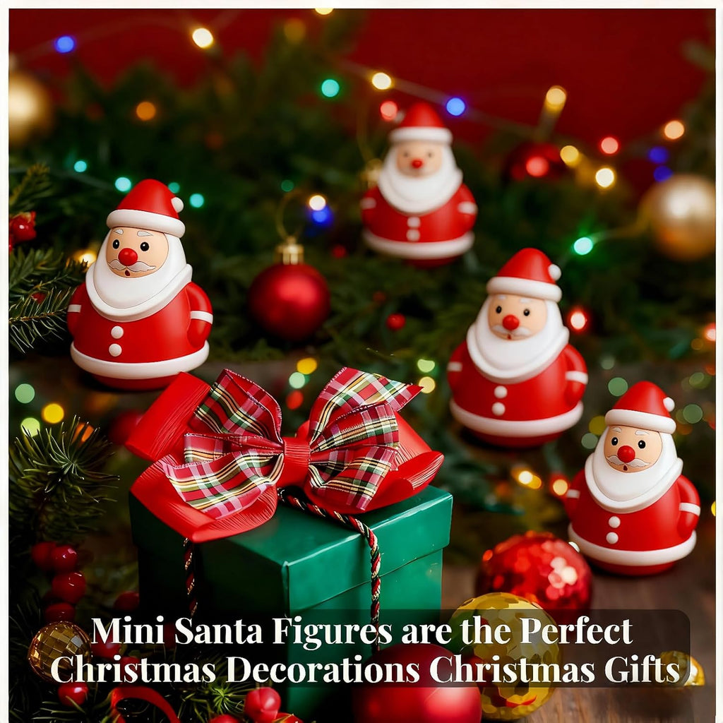 Skiennix Mini Santa Claus Decor - Adorable 3D Christmas Figurines for Holiday Cheer | Perfect for Coffee Tables & Mantels