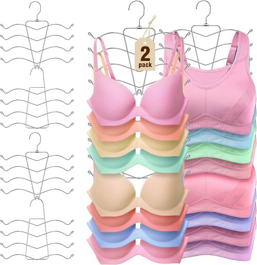 HOUSE DAY Bra Hangers - Space-Saving Closet Organizer for Bras, Camisoles & Scarves | 2 Pack