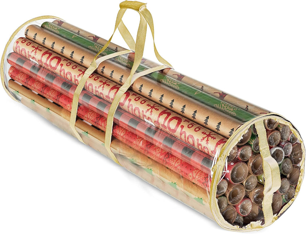 ZOBER Wrapping Paper Storage Container - 40-Inch Waterproof Organizer for 25 Rolls