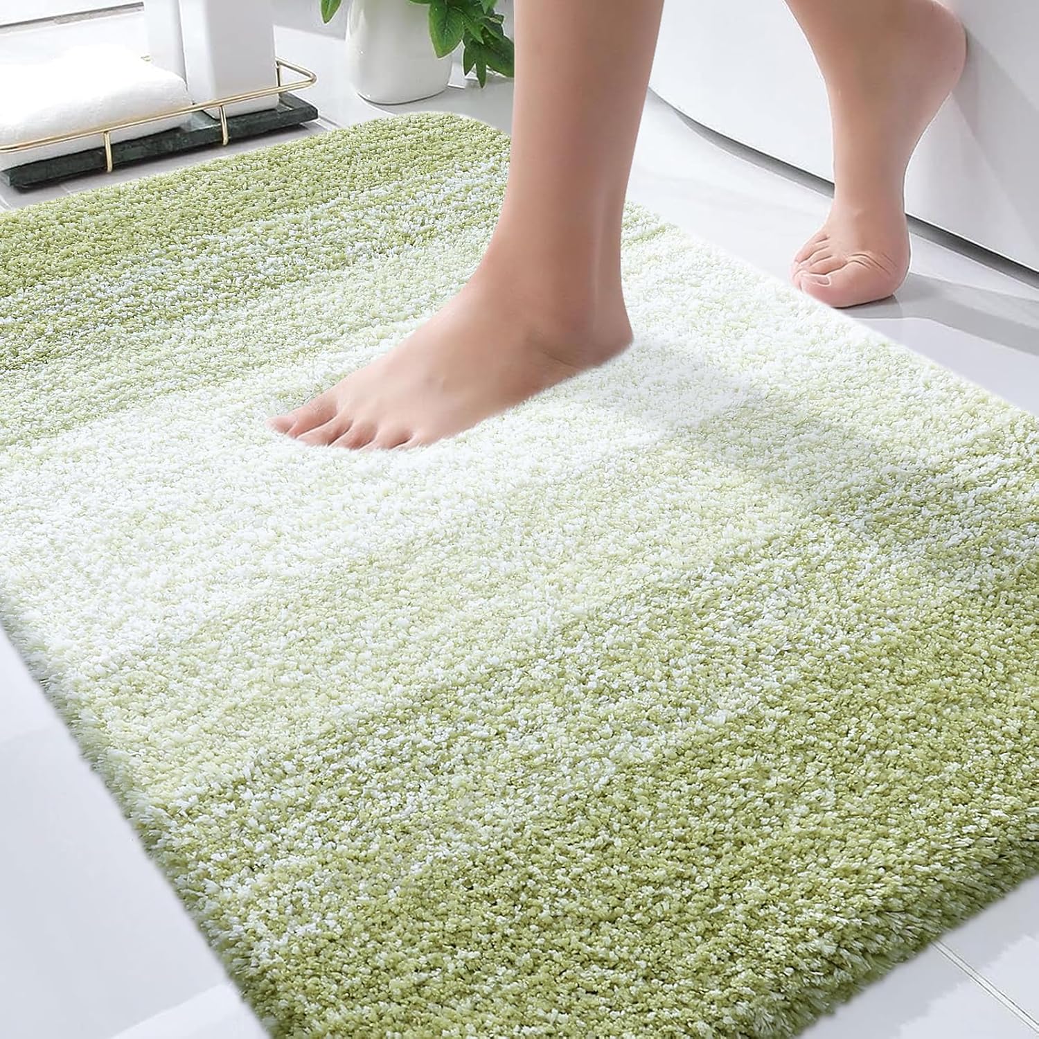 OLANLY Bathroom Rugs | Extra Soft Microfiber Mat 36x24 - Quick Dry, Machine Washable, Mustard Yellow