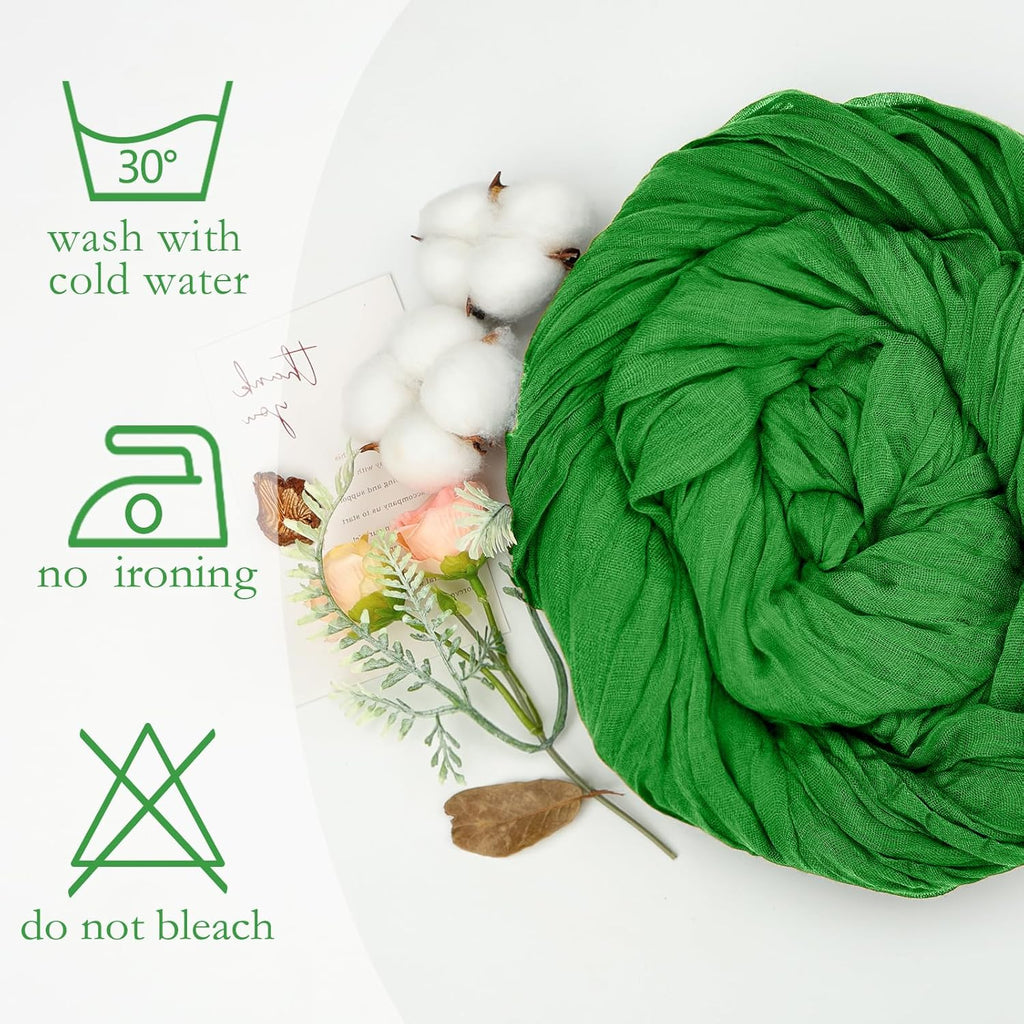 Skiennix 10ft Green Cheesecloth Table Runner - Rustic Sheer for Easter & Spring Celebrations