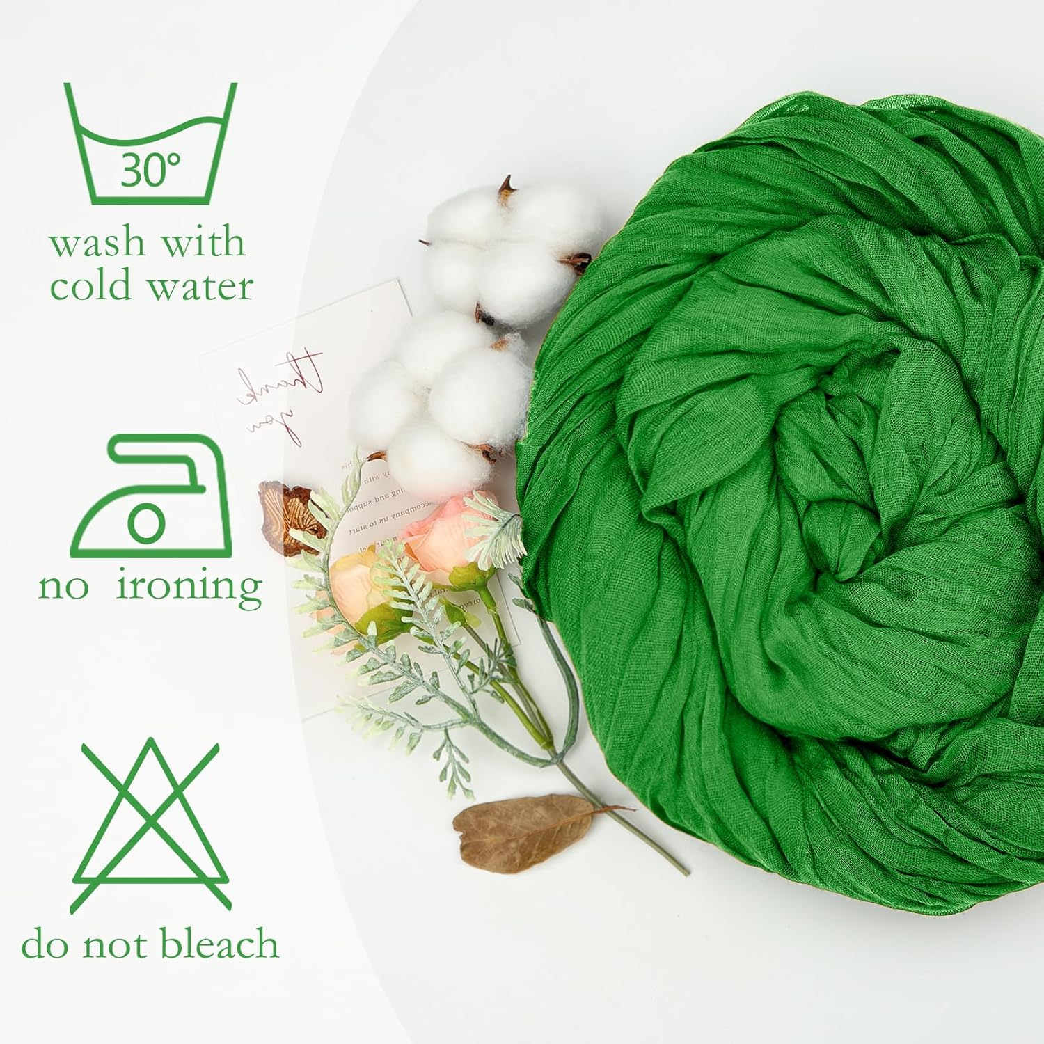 Skiennix 10ft Green Cheesecloth Table Runner - Rustic Sheer for Easter & Spring Celebrations