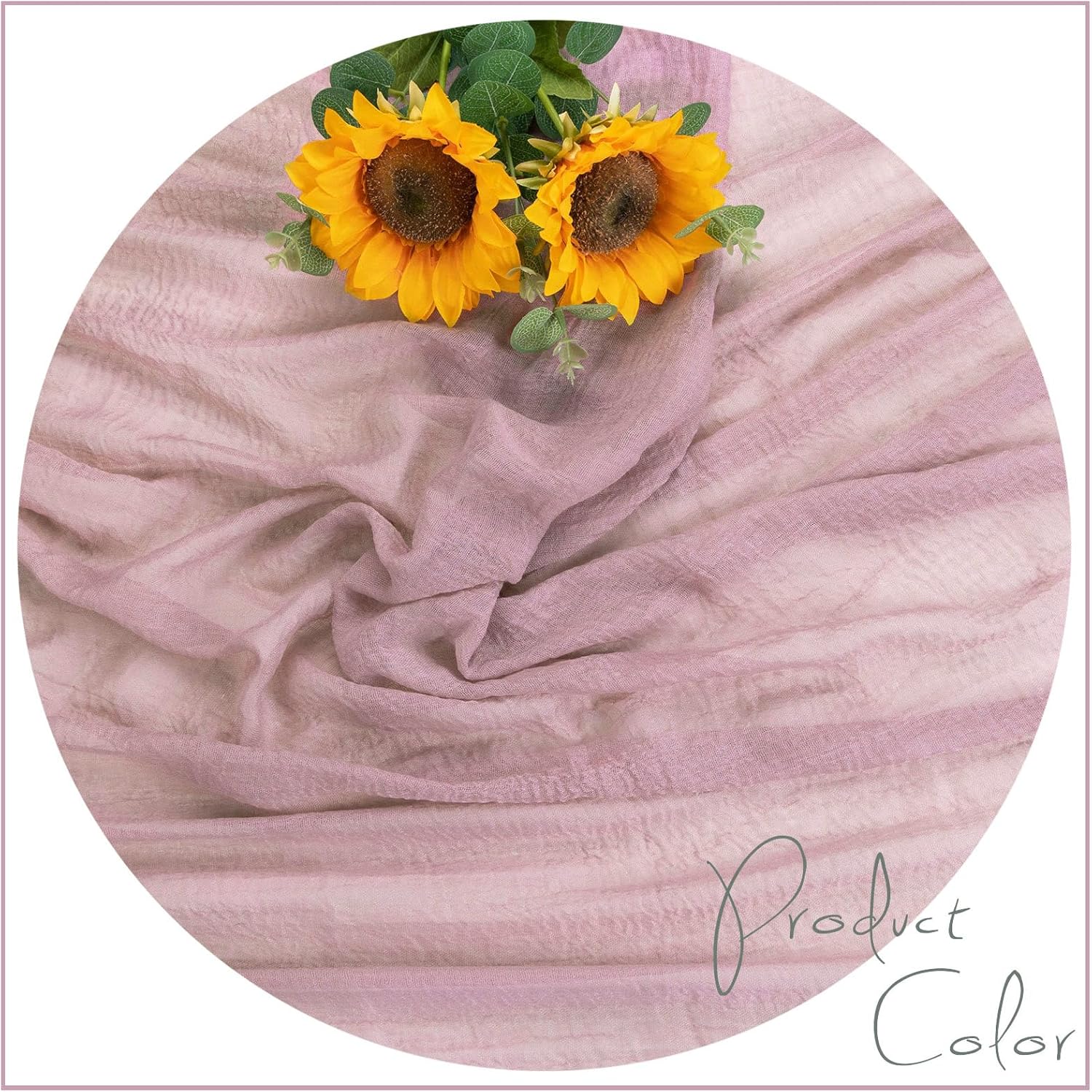 Skiennix 13ft Cheesecloth Table Runner - Dusty Pink Boho Style for Weddings & Parties | 35x157 Inches