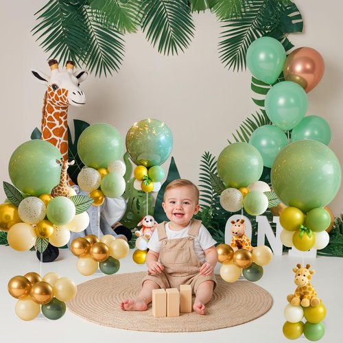 OurWarm 10 Pack 31.5 Inch Balloon Stands for Table, Clear Acrylic Balloon Sticks with Base for Table Centerpieces, Balloons Stand Kit for Birthday Party Baby & Bridal Shower Graduation Wedding Decor