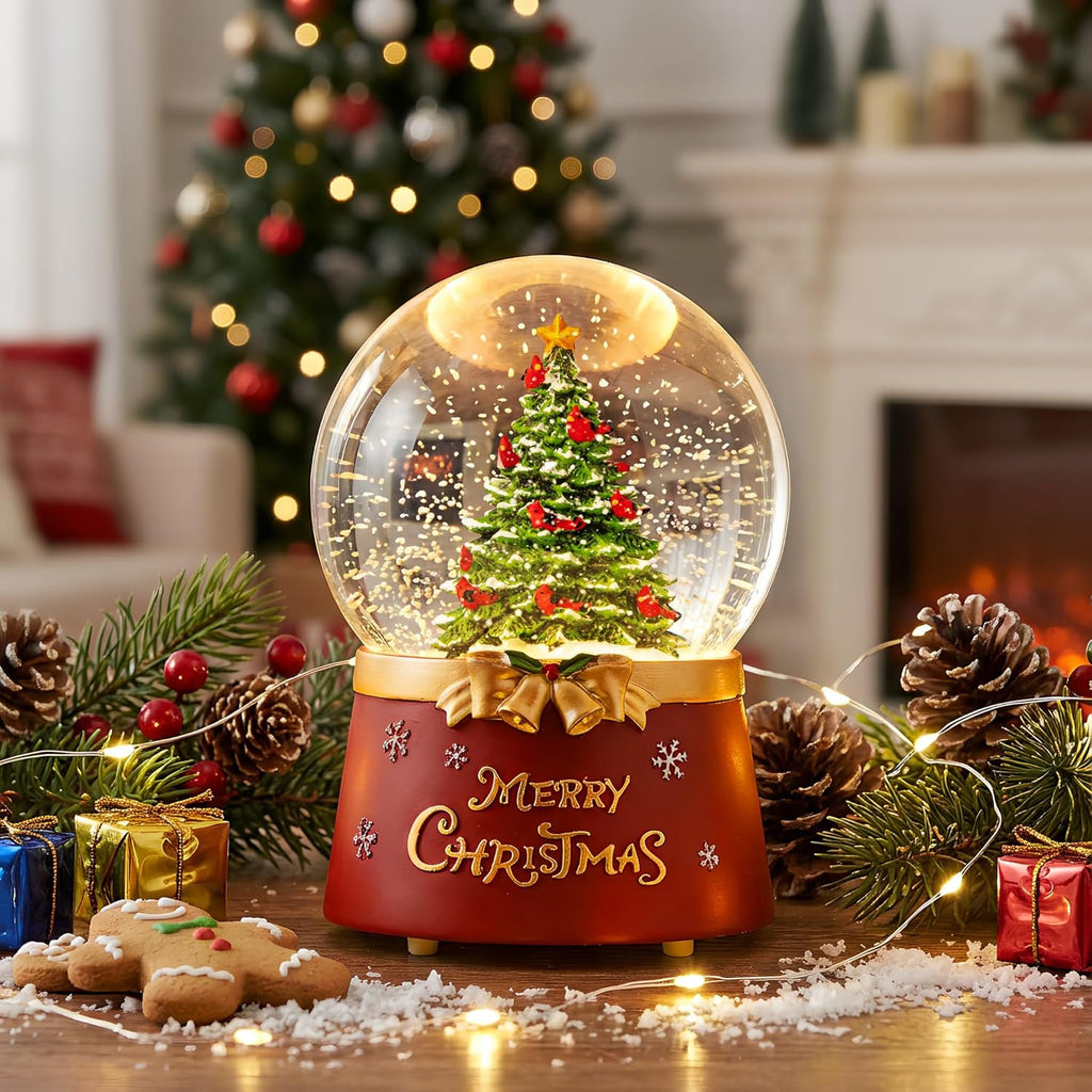Regine Switzerland Christmas Snow Globe - Lighted Musical Decoration with Swirling Glitter | Perfect Holiday Gift
