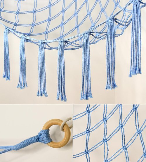 Mirolam Stuffed Animal Storage Hammock Net - Large Hanging Organizer for Nursery Decor - Blue