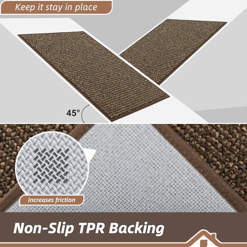 BEQHAUSE Dirt Trapper Door Mat - Non-Slip, Washable, Absorbent Entrance Mat | 20" x 32", Brown