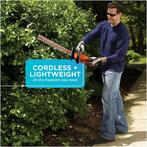 BLACK+DECKER 20V MAX Cordless Hedge Trimmer - 22 Inch Steel Blade, Lightweight Design, Battery & Charger Included