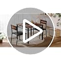 3-Piece Compact Dining Table Set for 2 with Upholstered Chairs, Rustic Brown