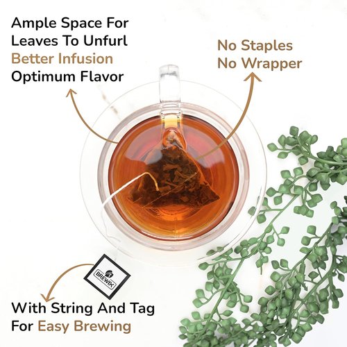 BREWIX Earl Grey Tea Bags - 22 Pyramid Bags of Long Leaf Indian Black Tea with Bergamot | Resealable Ziplock Pouch