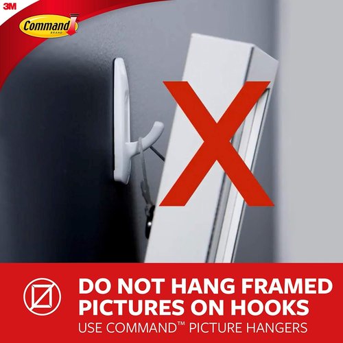 3M Command Large Plastic Hook - Brushed Nickel Finish for Easy Hanging Solutions