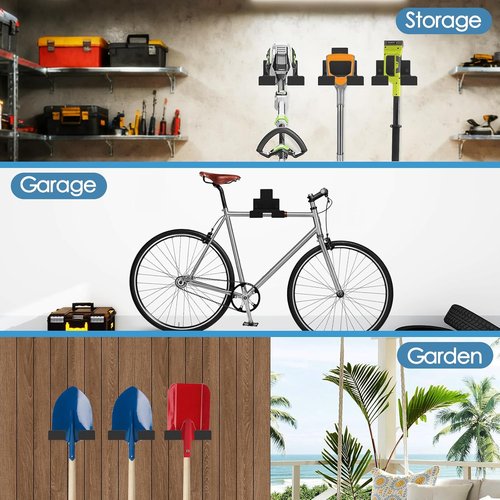 DOKU HOME Heavy Duty Garage Organizer - Wall Mounted Weed Whacker & Trimmer Rack | 2 Pack