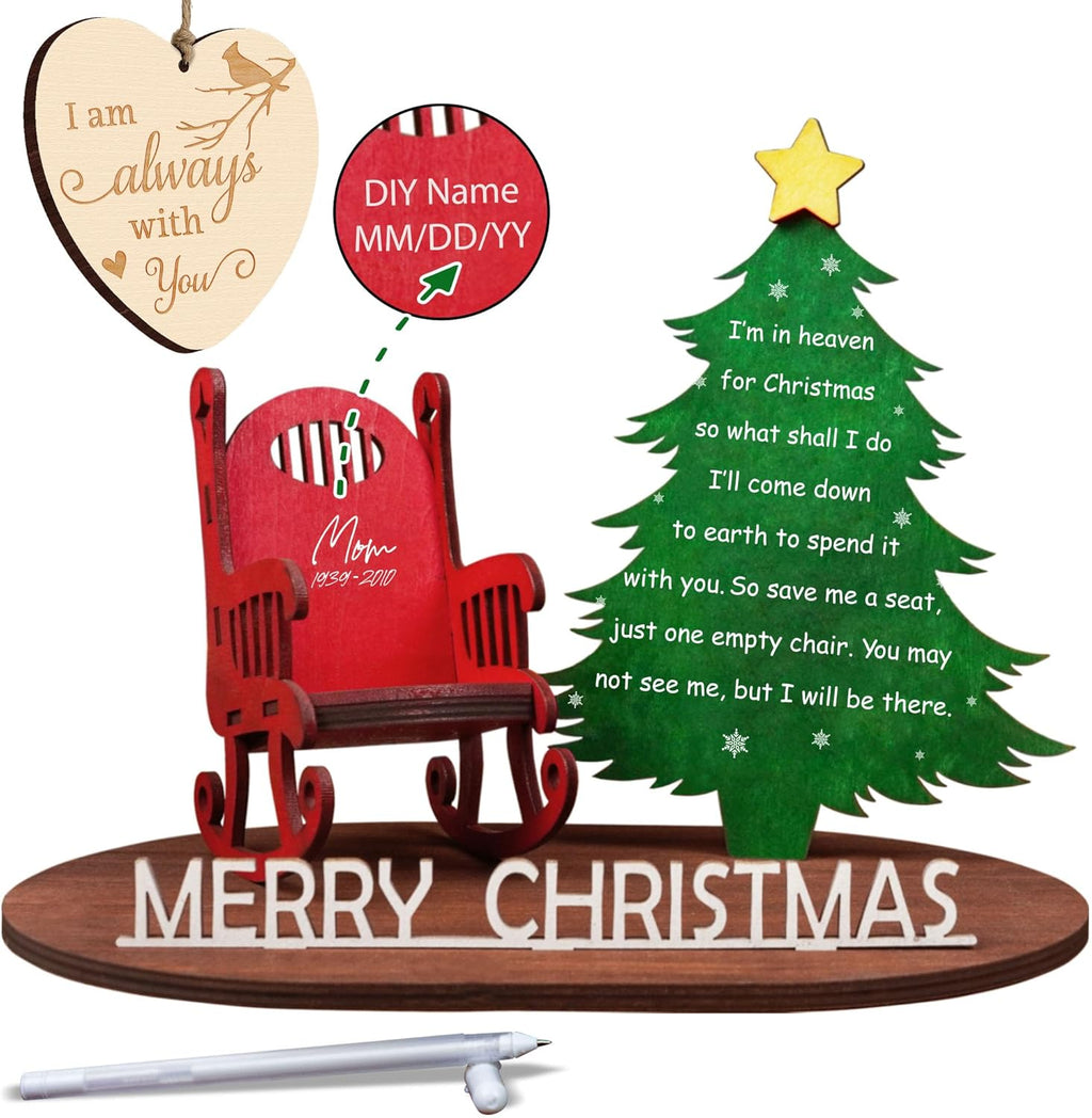 Skiennix Memory Candle Holder - Wooden Christmas Ornament for Loved Ones | Bereavement Gift FF624