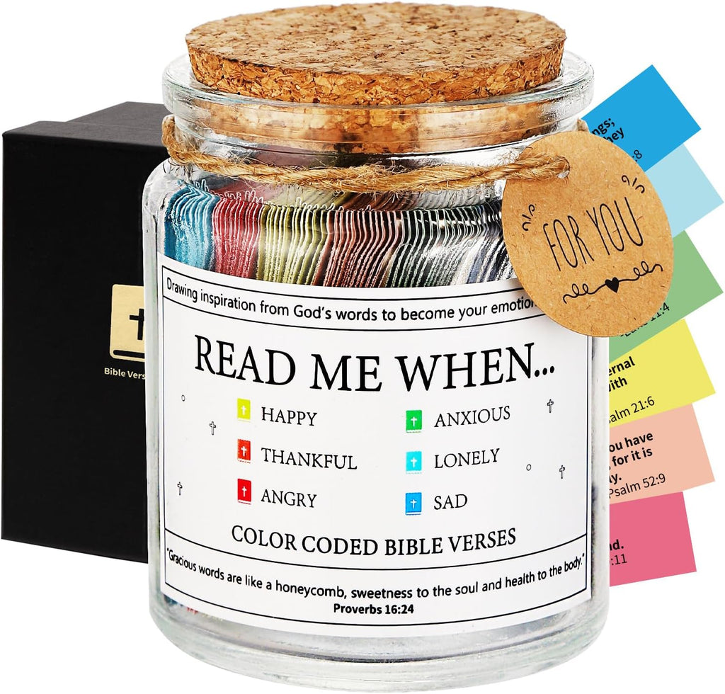 Skiennix Bible Verse Jar - Inspirational Scripture Prayer Cards for Christian Gifts | Perfect for Baptisms & Birthdays