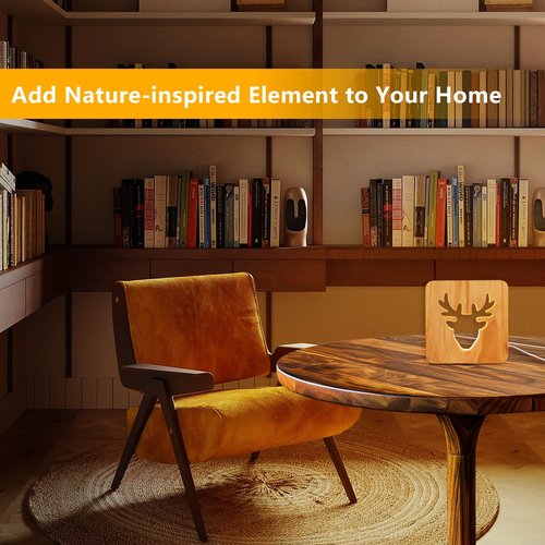 Led Baby Child Nursery Night Light Bedside Home Decor Lamp, Room Decor Night Lights for Kids and Adults, Lamps for Bedroom Living Room 3D Shadow Lamp-Deer