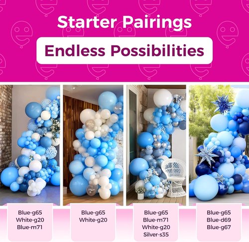 Bezente Blue Balloons - 100 Pack 12-Inch Light Blue Latex Balloons for Weddings & Parties
